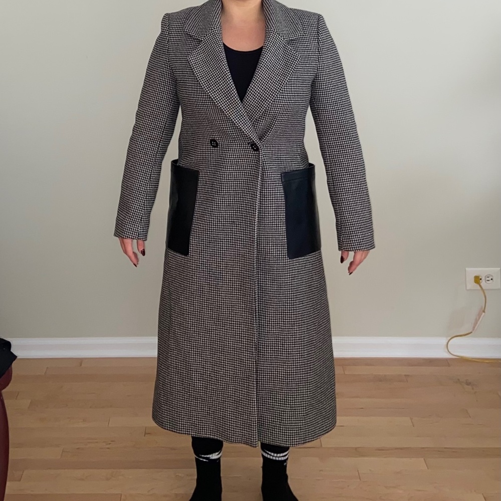 Calvin Klein Houndstooth Pea Coat